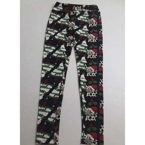 Lularoe OS Christmas cow Leggings - Picture 3 of 5